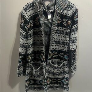 Stylish Black and Gray Women's Cardigan